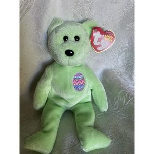 Ty Beanie Baby Eggs Green Teddy Bear Easter Spring Stuffed Animal Plush Toy